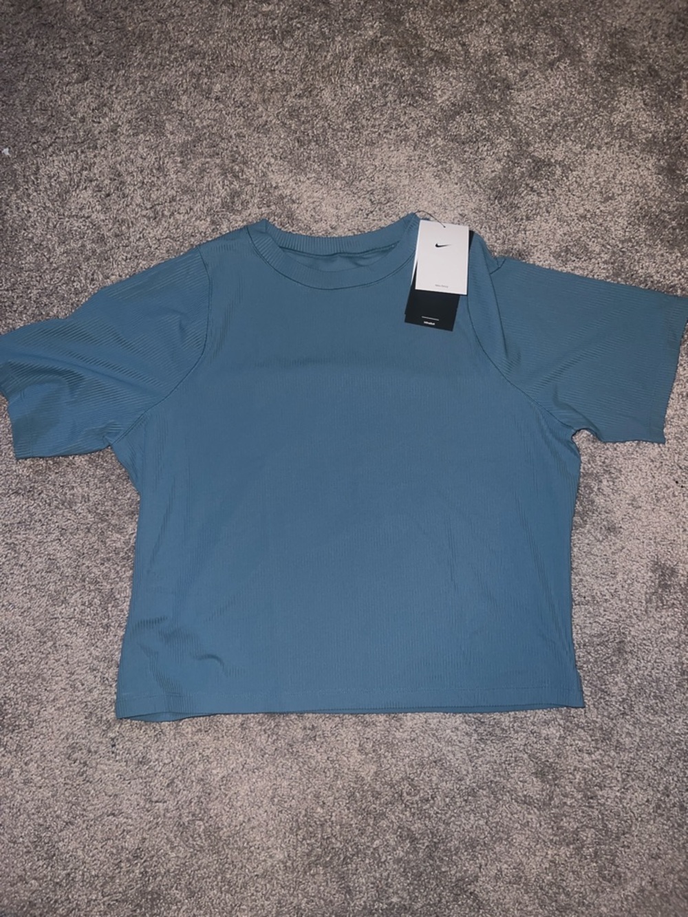 Nike Women's Teal Ribbed Short Sleeve Tee